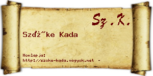 Szőke Kada névjegykártya
